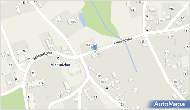 Miłoradzice, Miłoradzice, 19, mapa Miłoradzice