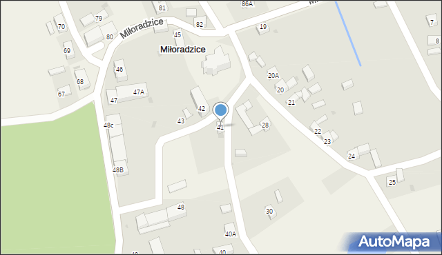 Miłoradzice, Miłoradzice, 41, mapa Miłoradzice