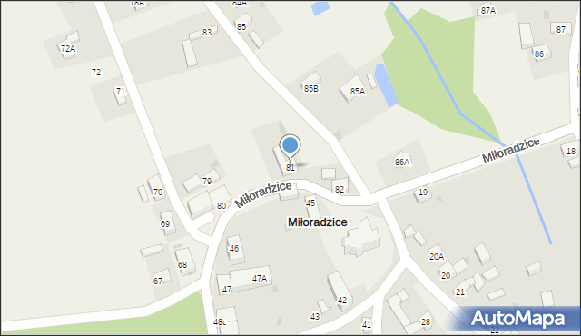 Miłoradzice, Miłoradzice, 81, mapa Miłoradzice