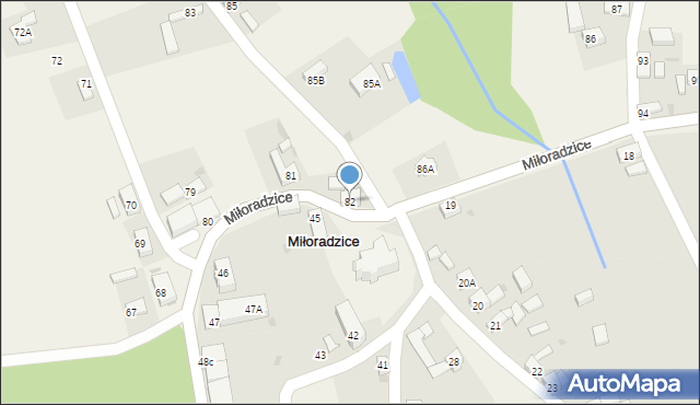 Miłoradzice, Miłoradzice, 82, mapa Miłoradzice