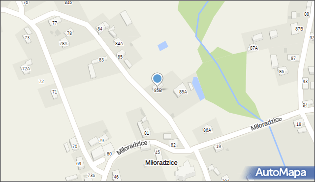 Miłoradzice, Miłoradzice, 85B, mapa Miłoradzice