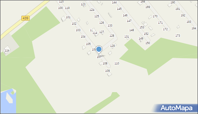 Miłosławice, Miłosławice, 107, mapa Miłosławice