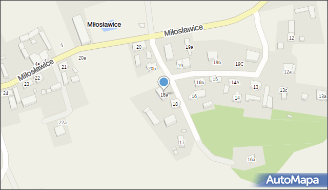 Miłosławice, Miłosławice, 18a, mapa Miłosławice