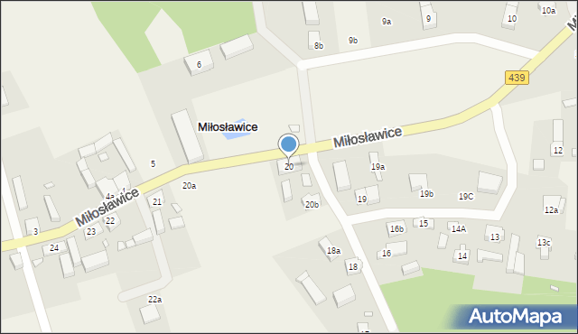 Miłosławice, Miłosławice, 20, mapa Miłosławice