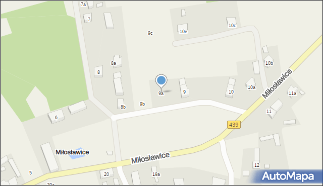 Miłosławice, Miłosławice, 9a, mapa Miłosławice