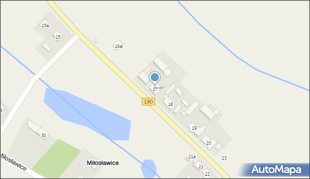 Miłosławice, Miłosławice, 17, mapa Miłosławice