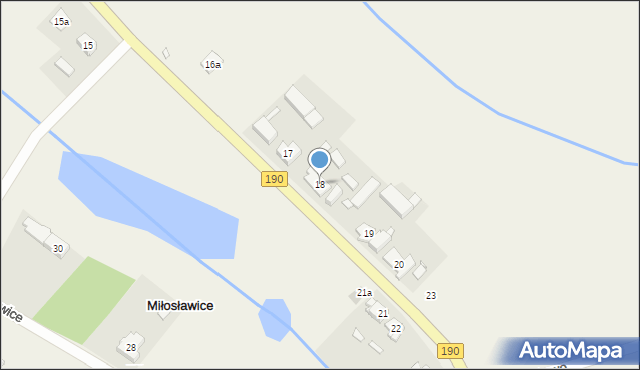 Miłosławice, Miłosławice, 18, mapa Miłosławice