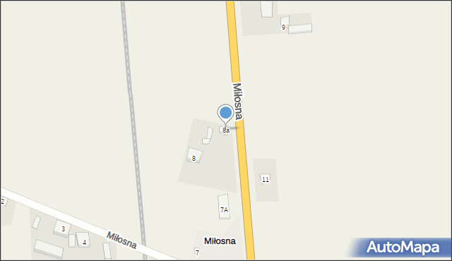 Miłosna, Miłosna, 8a, mapa Miłosna