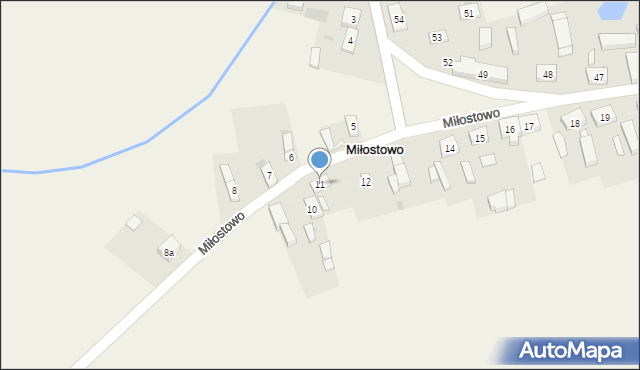 Miłostowo, Miłostowo, 11, mapa Miłostowo