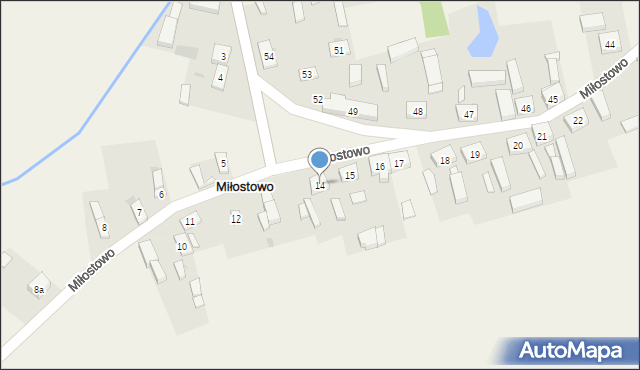 Miłostowo, Miłostowo, 14, mapa Miłostowo