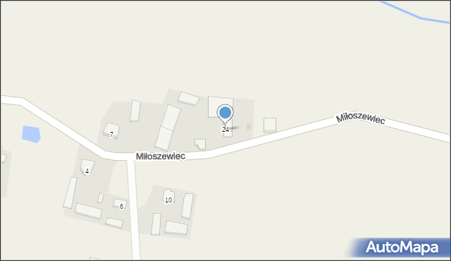 Miłoszewiec, Miłoszewiec, 24, mapa Miłoszewiec