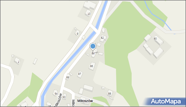 Miłoszów, Miłoszów, 84, mapa Miłoszów