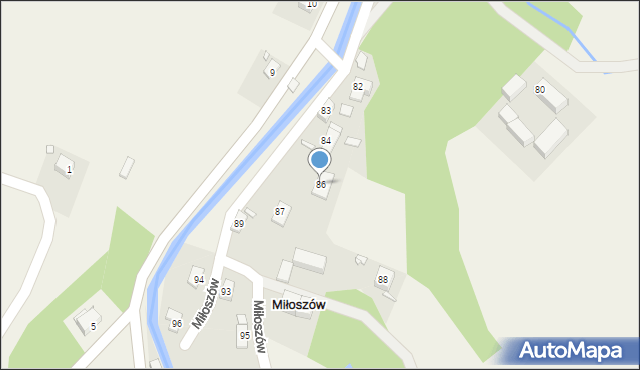 Miłoszów, Miłoszów, 86, mapa Miłoszów