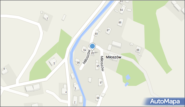 Miłoszów, Miłoszów, 93, mapa Miłoszów