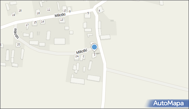 Miłotki, Miłotki, 1, mapa Miłotki