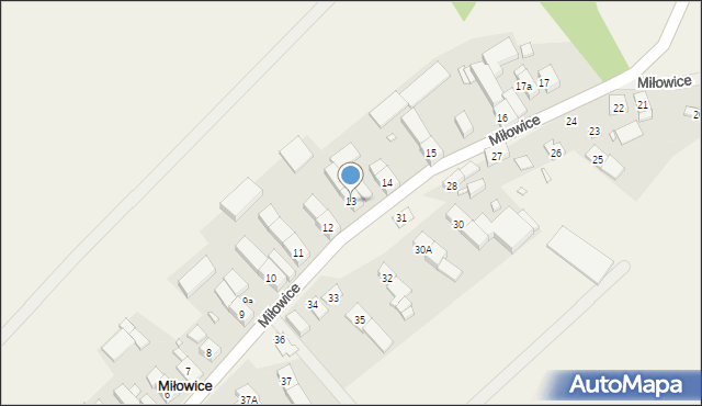 Miłowice, Miłowice, 13, mapa Miłowice