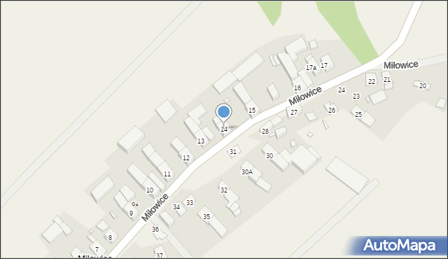 Miłowice, Miłowice, 14, mapa Miłowice