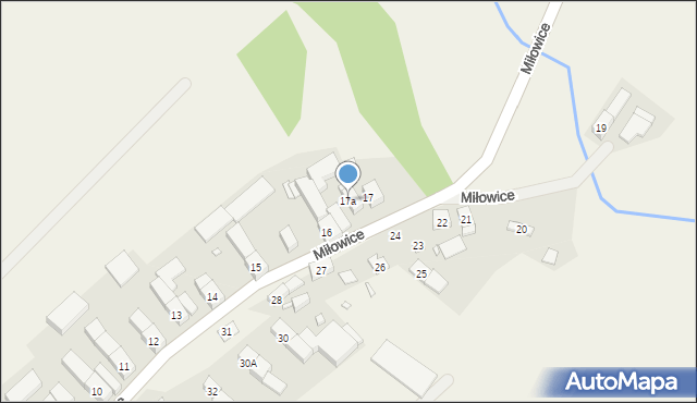 Miłowice, Miłowice, 17a, mapa Miłowice