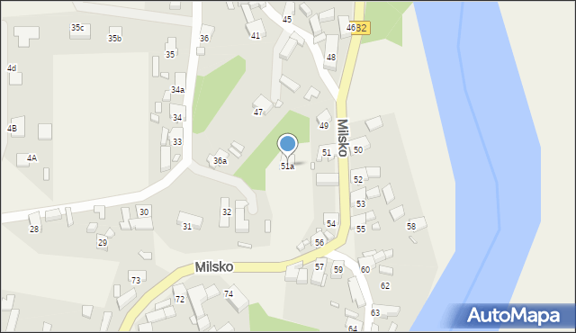 Milsko, Milsko, 51a, mapa Milsko