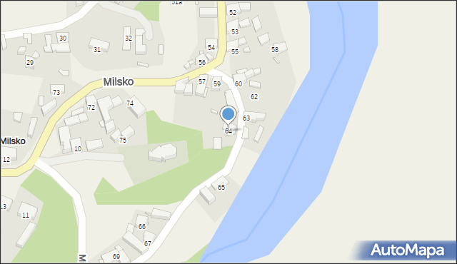 Milsko, Milsko, 64, mapa Milsko