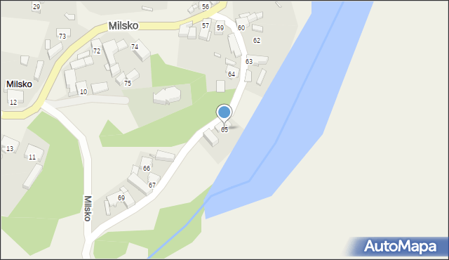 Milsko, Milsko, 65, mapa Milsko