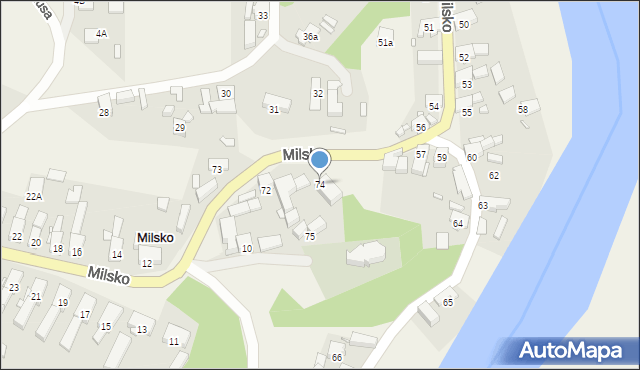 Milsko, Milsko, 74, mapa Milsko