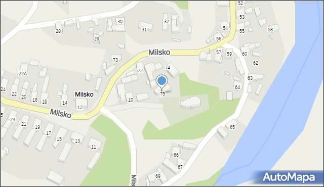 Milsko, Milsko, 75, mapa Milsko