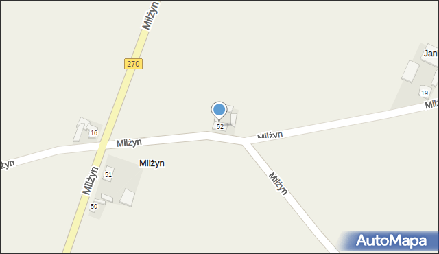 Milżyn, Milżyn, 52, mapa Milżyn