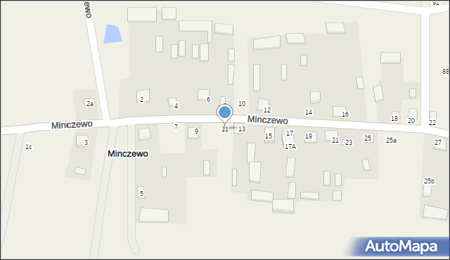 Minczewo, Minczewo, 11, mapa Minczewo