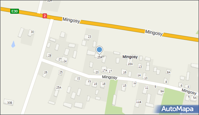 Mingosy, Mingosy, 20A, mapa Mingosy