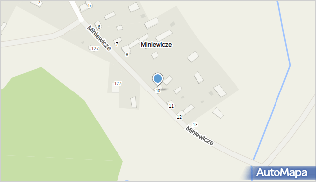 Miniewicze, Miniewicze, 10, mapa Miniewicze