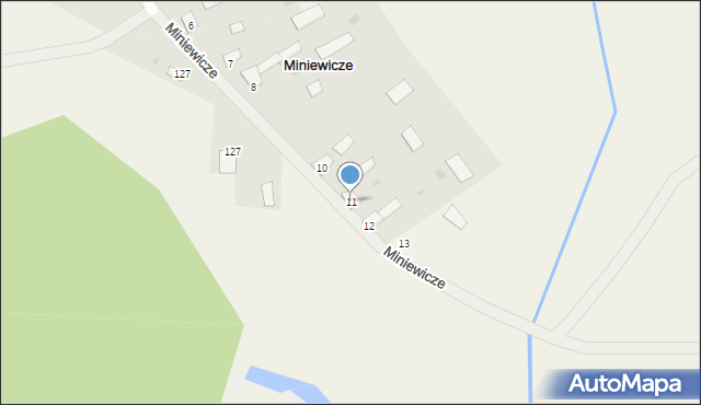 Miniewicze, Miniewicze, 11, mapa Miniewicze