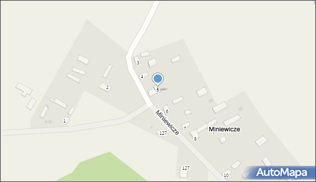 Miniewicze, Miniewicze, 5, mapa Miniewicze