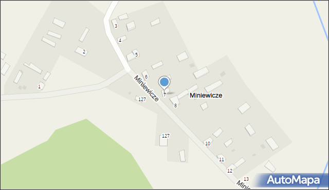 Miniewicze, Miniewicze, 7, mapa Miniewicze