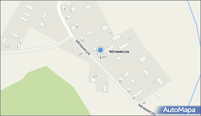 Miniewicze, Miniewicze, 8, mapa Miniewicze