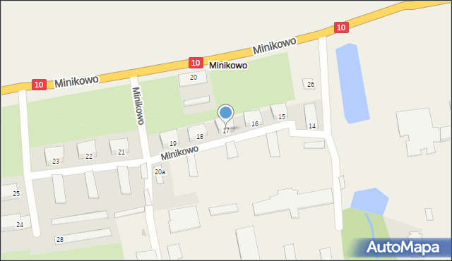 Minikowo, Minikowo, 17, mapa Minikowo