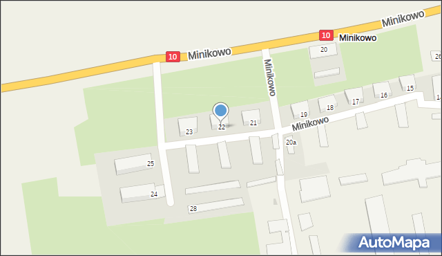 Minikowo, Minikowo, 22, mapa Minikowo