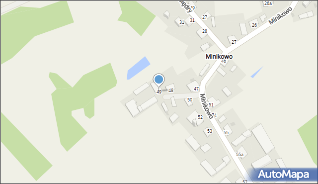 Minikowo, Minikowo, 49, mapa Minikowo