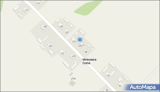 Minkowice, Minkowice, 101, mapa Minkowice