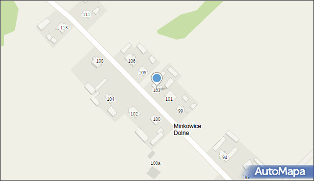 Minkowice, Minkowice, 103, mapa Minkowice