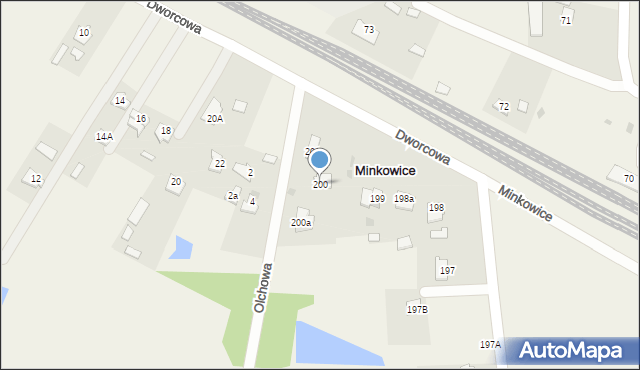 Minkowice, Minkowice, 200, mapa Minkowice