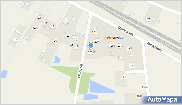 Minkowice, Minkowice, 200a, mapa Minkowice