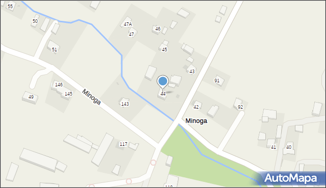 Minoga, Minoga, 44, mapa Minoga