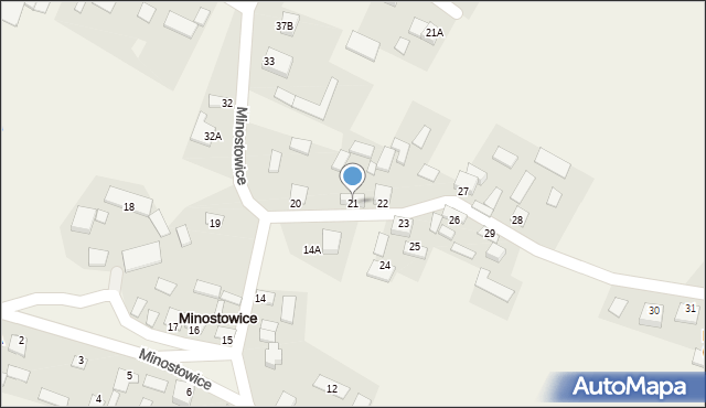 Minostowice, Minostowice, 21, mapa Minostowice