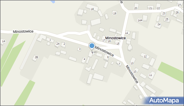 Minostowice, Minostowice, 5, mapa Minostowice