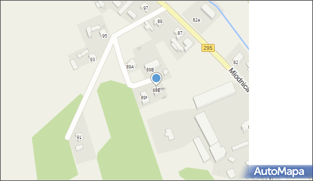 Miodnica, Miodnica, 89E, mapa Miodnica