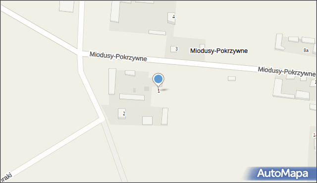 Miodusy-Pokrzywne, Miodusy-Pokrzywne, 1, mapa Miodusy-Pokrzywne