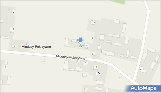 Miodusy-Pokrzywne, Miodusy-Pokrzywne, 8a, mapa Miodusy-Pokrzywne