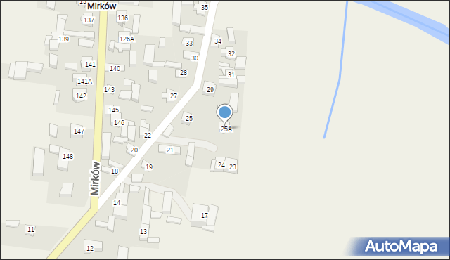 Mirków, Mirków, 25A, mapa Mirków