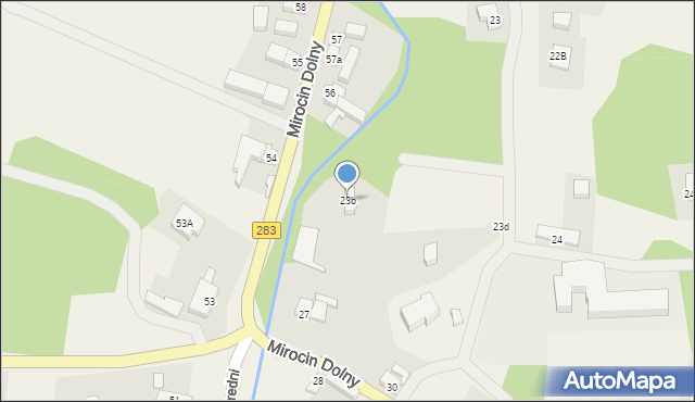 Mirocin Dolny, Mirocin Dolny, 23b, mapa Mirocin Dolny